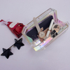 Octagonal Transparent Acrylic Clutch with Rainbow-like Sheen