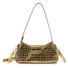 Chic Metal-colored Embossing Crossbody Baguette