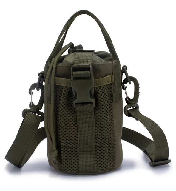 Olive Green Durable Practical Nylon Polyester Drawstring Carry-all Crossbody Shoulder Basket Bag