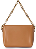 Soft Camel Leather Half-flap Crossbody Handbag