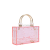 Pink Transparent Wavy Acrylic Handbag with Double Metal Handles