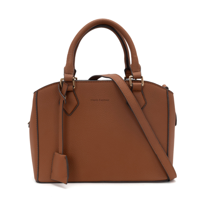 Elegant Brown PU Leather Handbag with Timeless Design