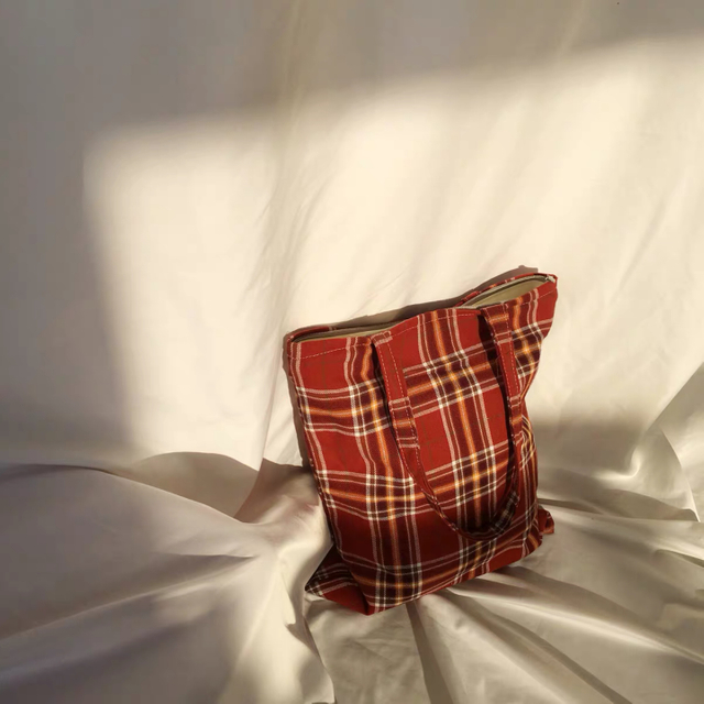 Chic Classic Plaid Canvas Tote Bag Series