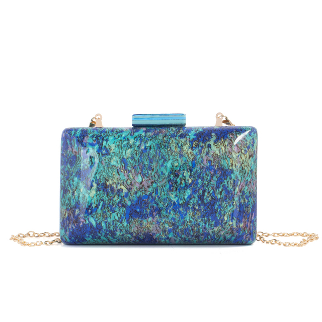 Breathtaking Blue-Green Marble Pattern Acrylic Bag
