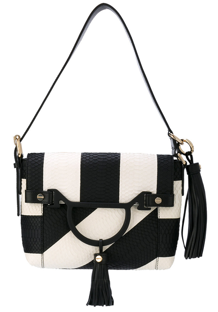 Black and White Patchwork Crossbody Handbag